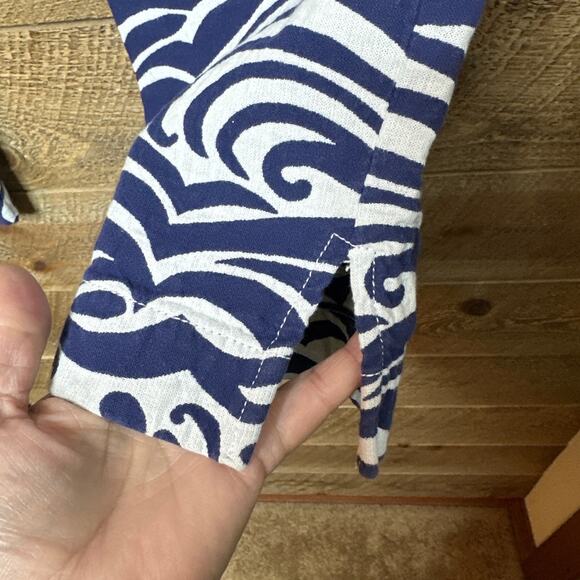 Lily Pulitzer Elaine Ankle Cropped Pants Swirl Blue/White Size 4 - Picture 3 of 6